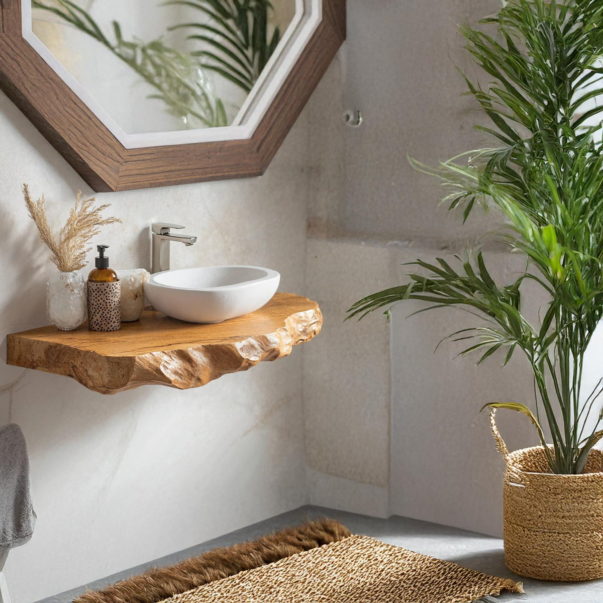 Rustic Floating Bathroom Vanity Shelf SILDTBRV043