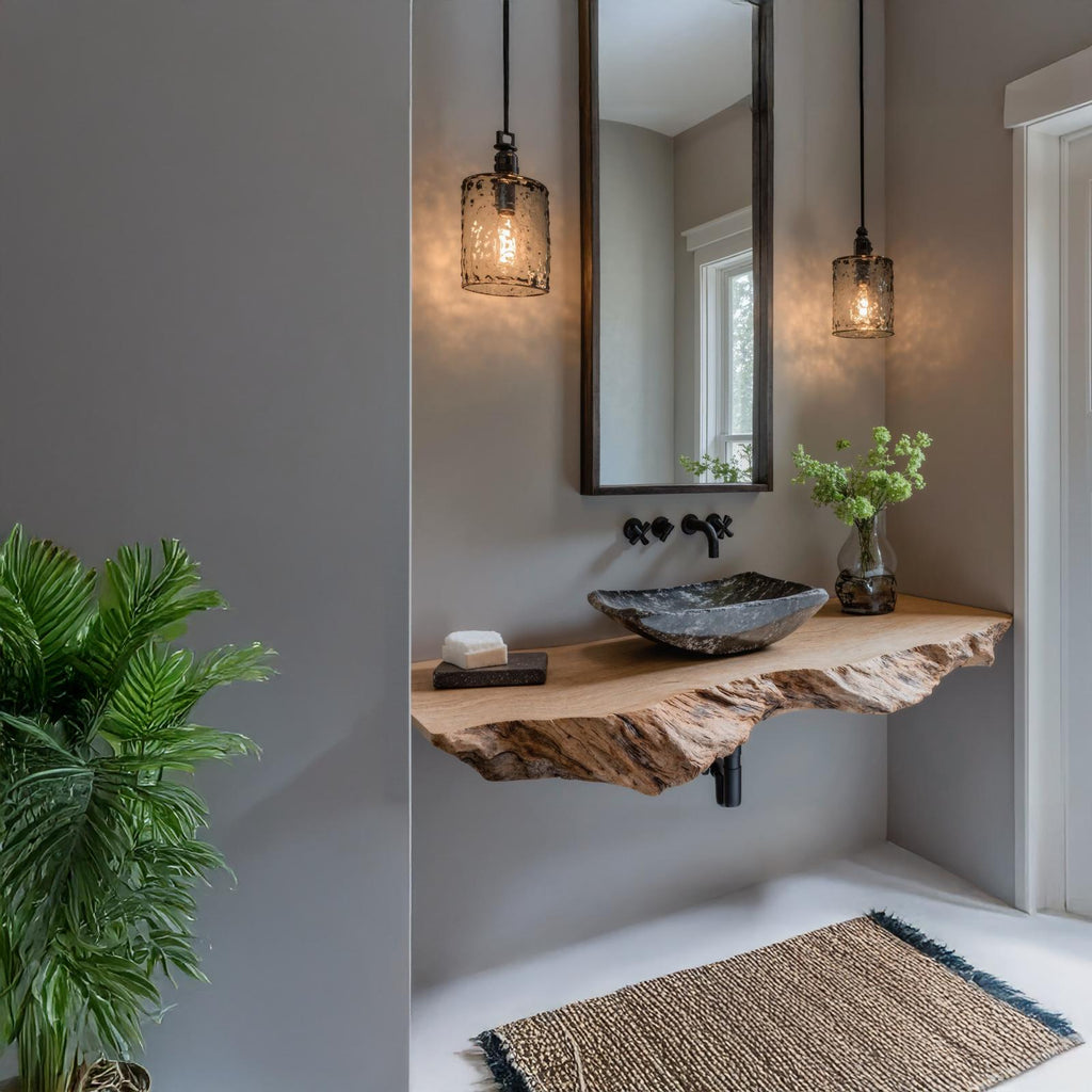 Handcrafted Rustic Styles Floating Vanity Shelf For Small Bathrooms
