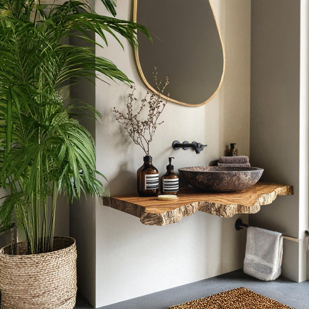 Natural Wood Bathroom Vanity SILDTBRV030