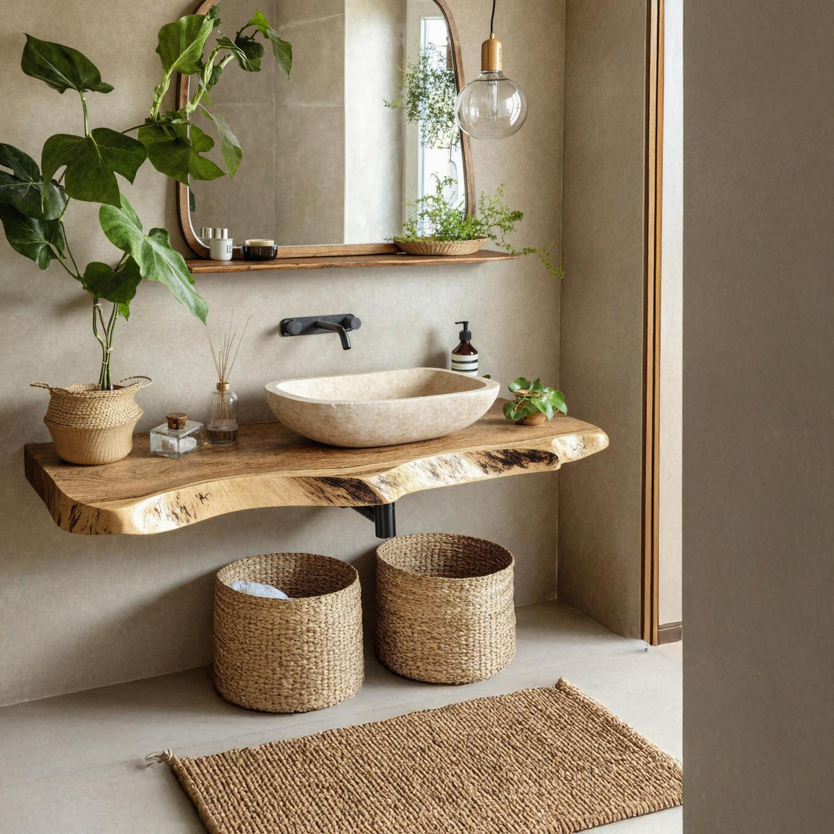 Rustic Solid Wood Vanity For Elegant Bathroom Decor