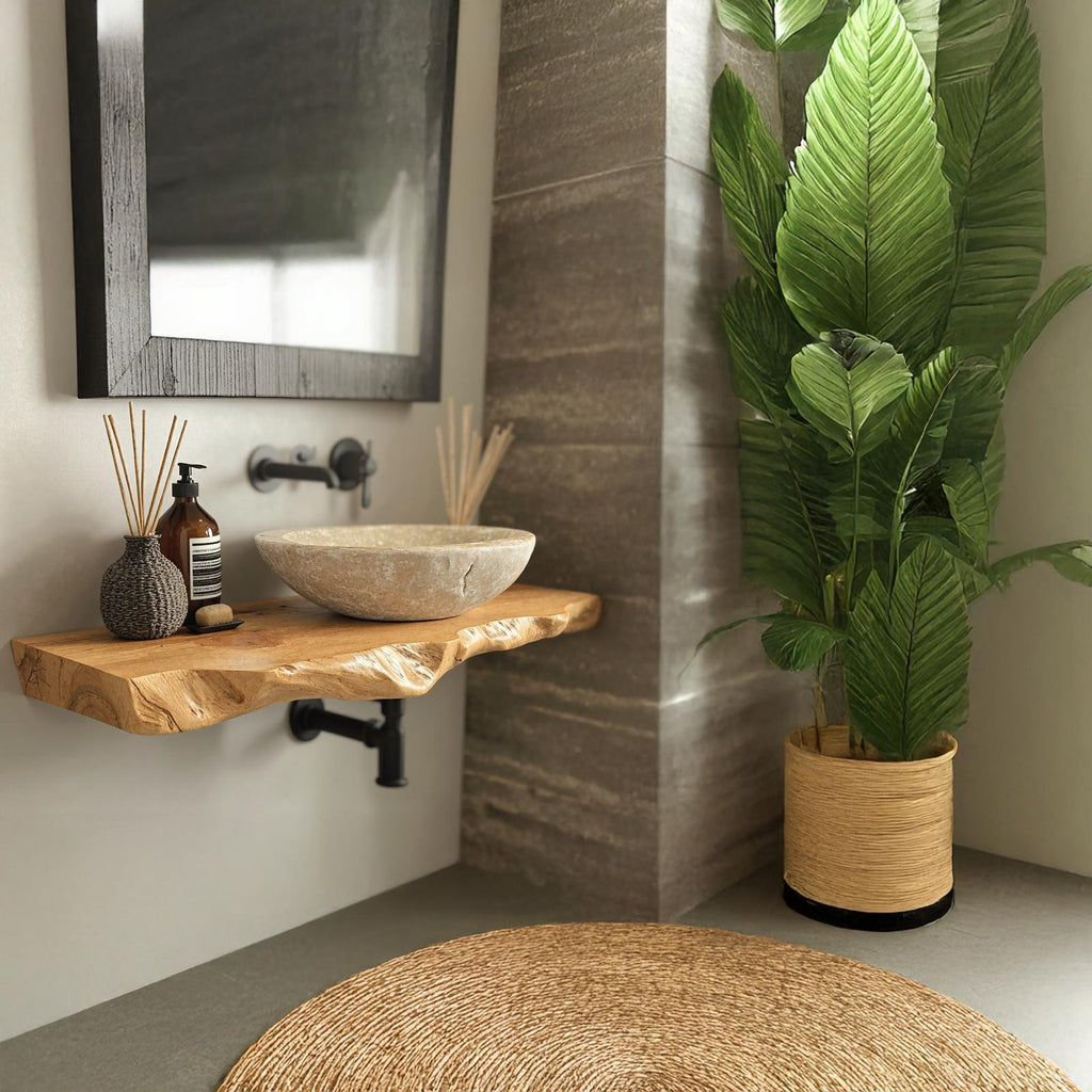 Floating Wood Bathroom Vanity Shelf SILDTBRV032