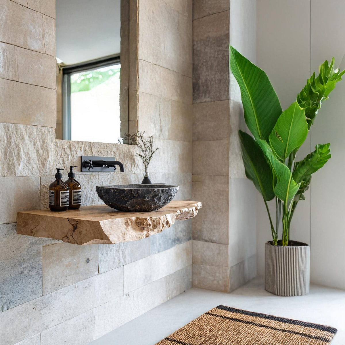 Handcrafted Bathroom Wooden Shelf SILDTBRV047