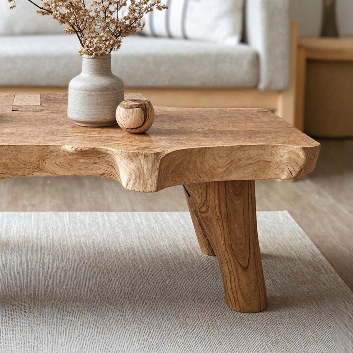 Vintage Solid Wood Coffee Table For Entryway Decor