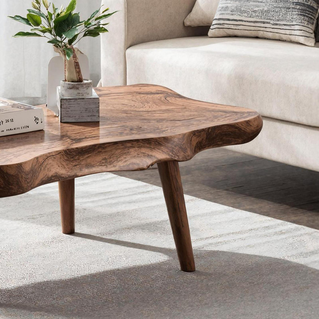 Mid Century Solid Wood Coffee Table For Small Spaces