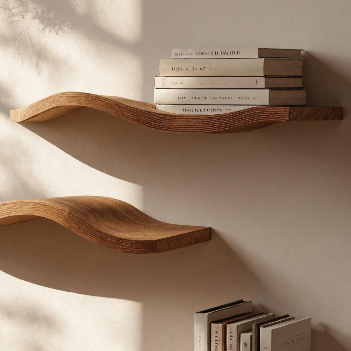 Wavy Wood Floating Shelves Living Room Farmhouse Live Edge Shelf