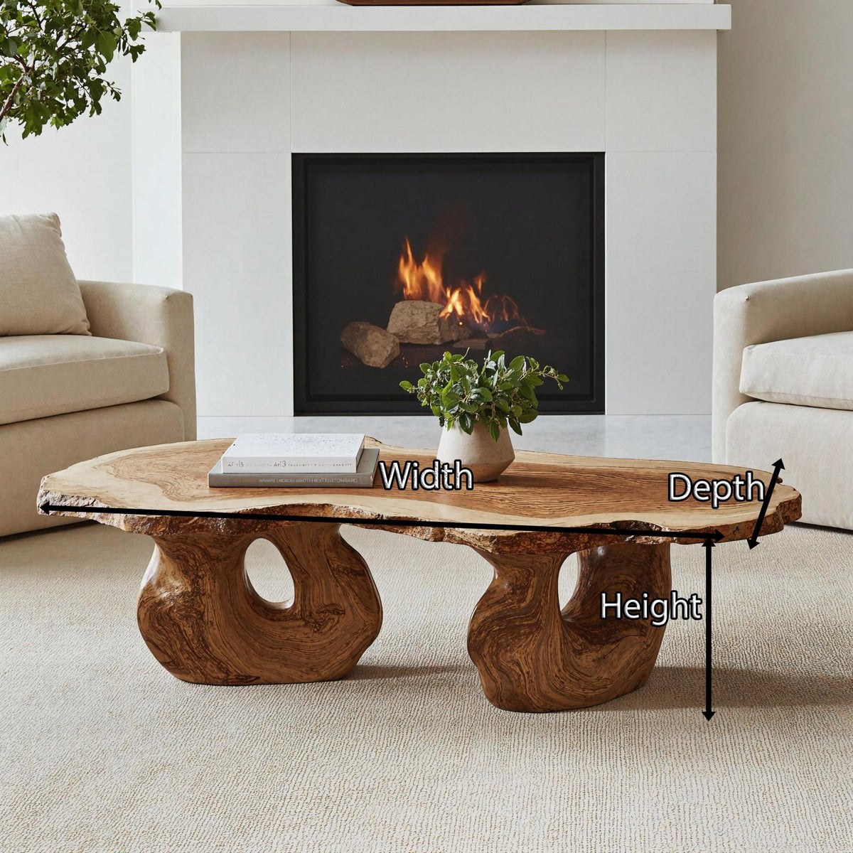 Minimalist Wood Coffee Table For Small Space Living Rooms SILDTCF098