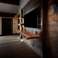 Rustic Floating Shelf Family Room