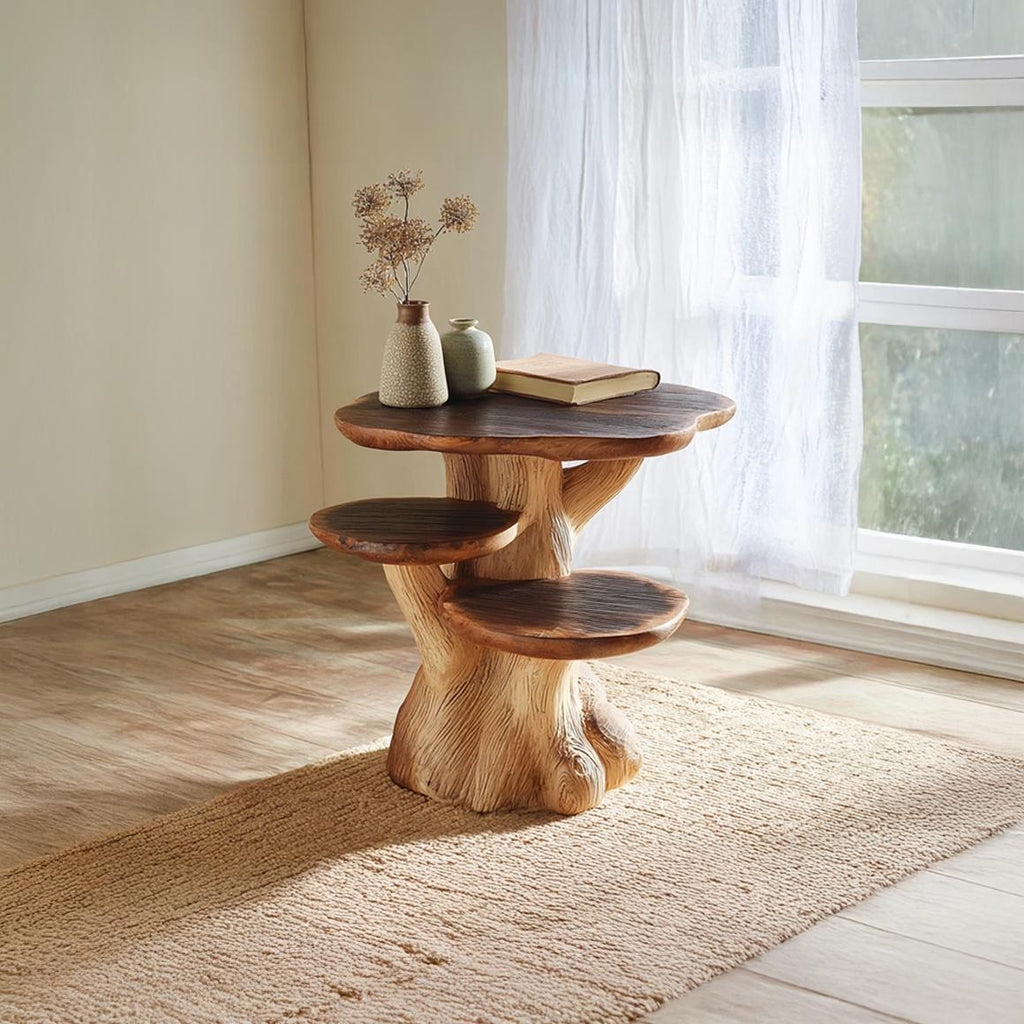 Rustic Mushroom End Table Living Room