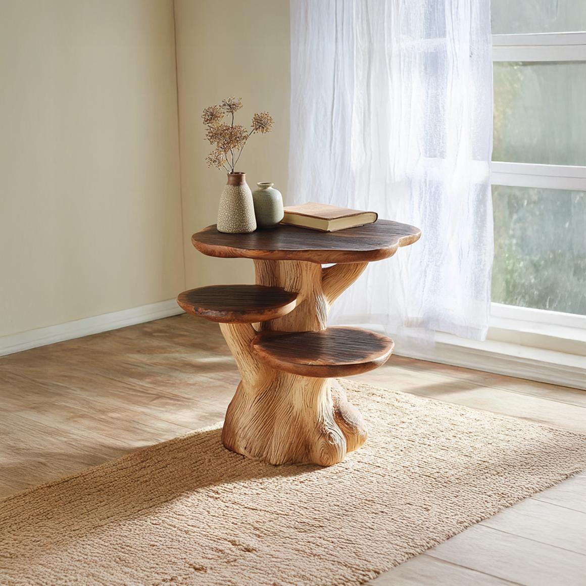 Rustic Mushroom End Table Living Room