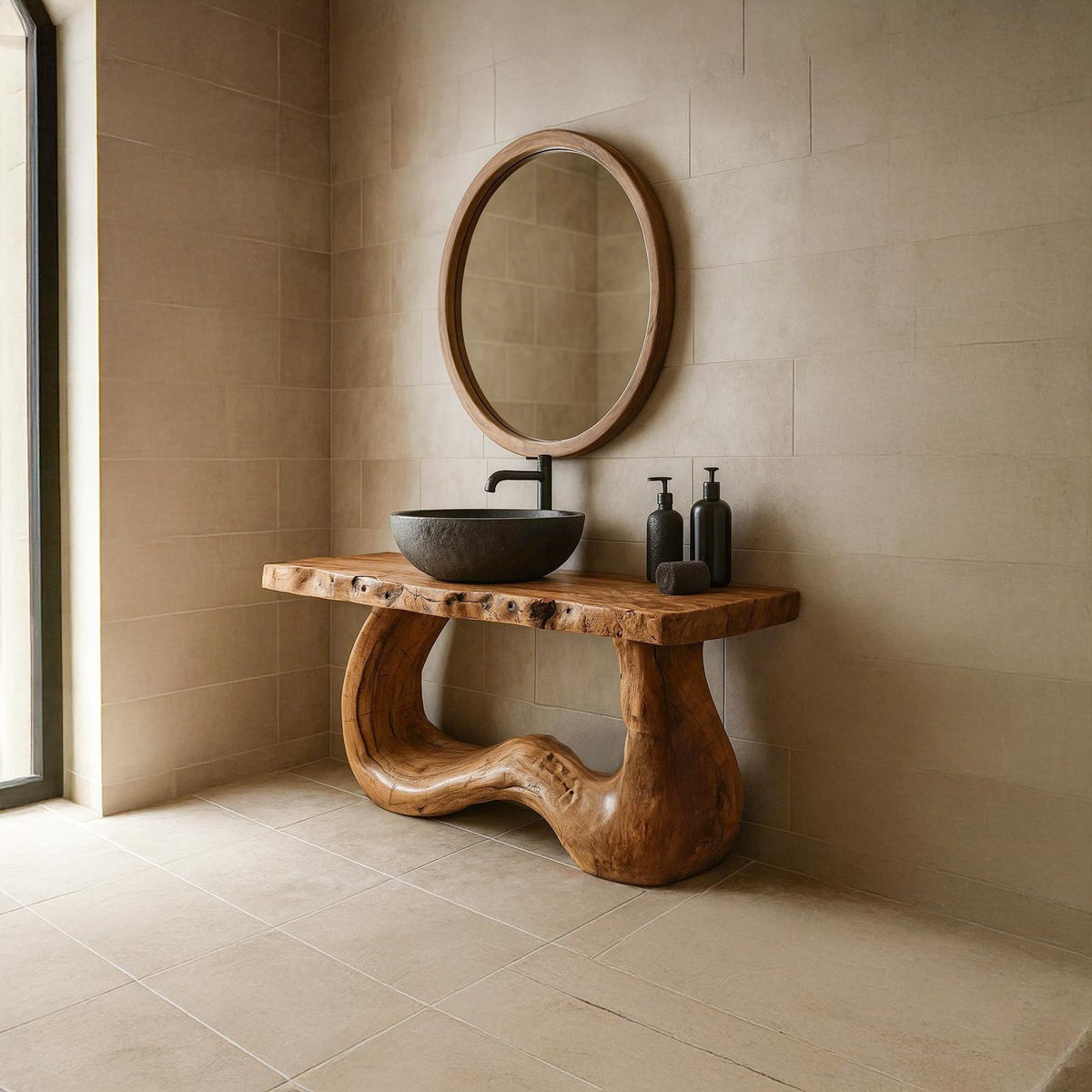 Rustic Live Edge Console Bathroom