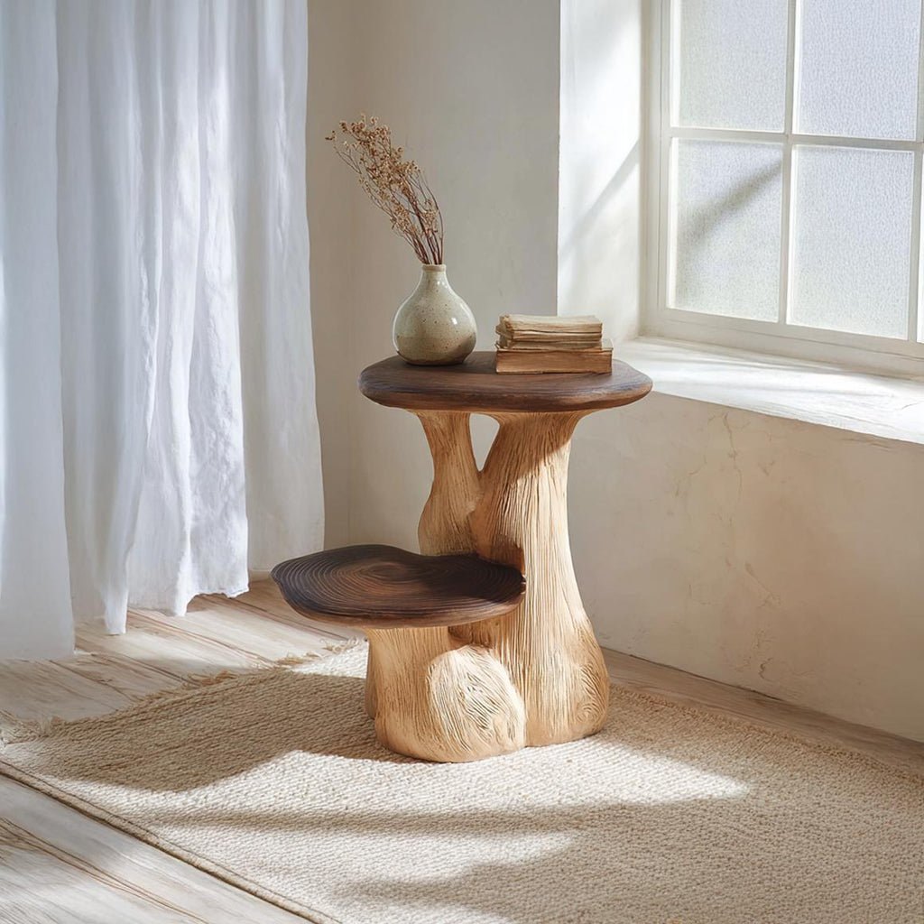 Rustic Mushroom End Table Entryway Or Bedroom