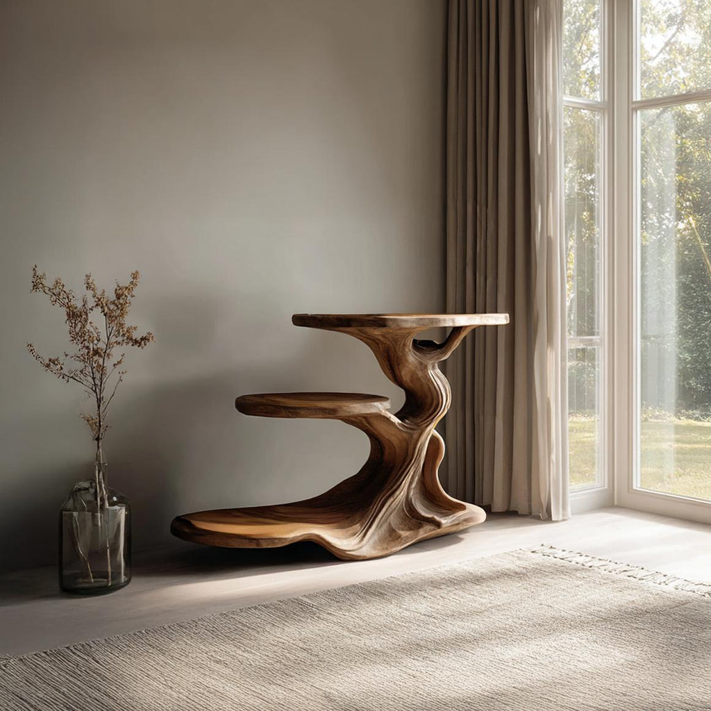 Free Standing Rustic End Table Reading Nook