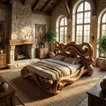 Rustic Sculptural Bed Frame For Bedroom Or Master Bedroom