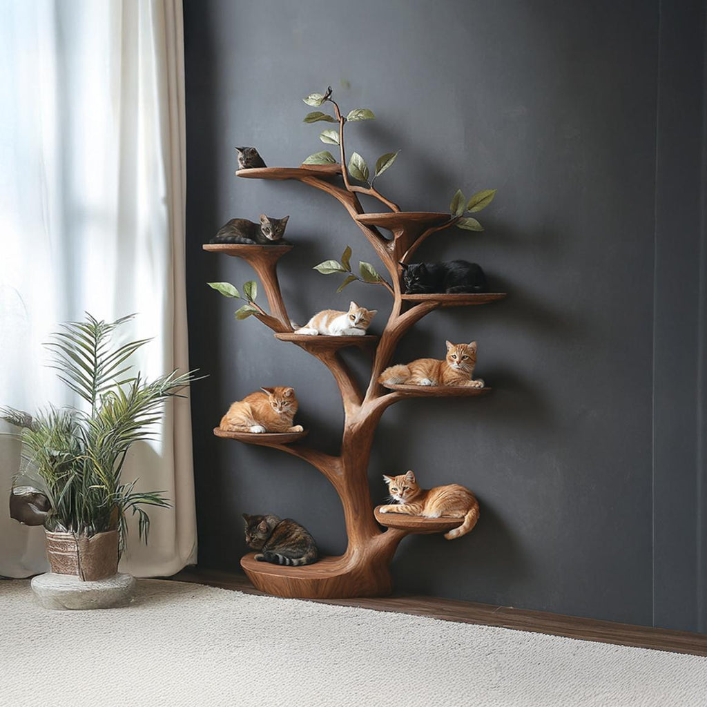 Rustic Tree Cat Perch Artistic Pet Furniture