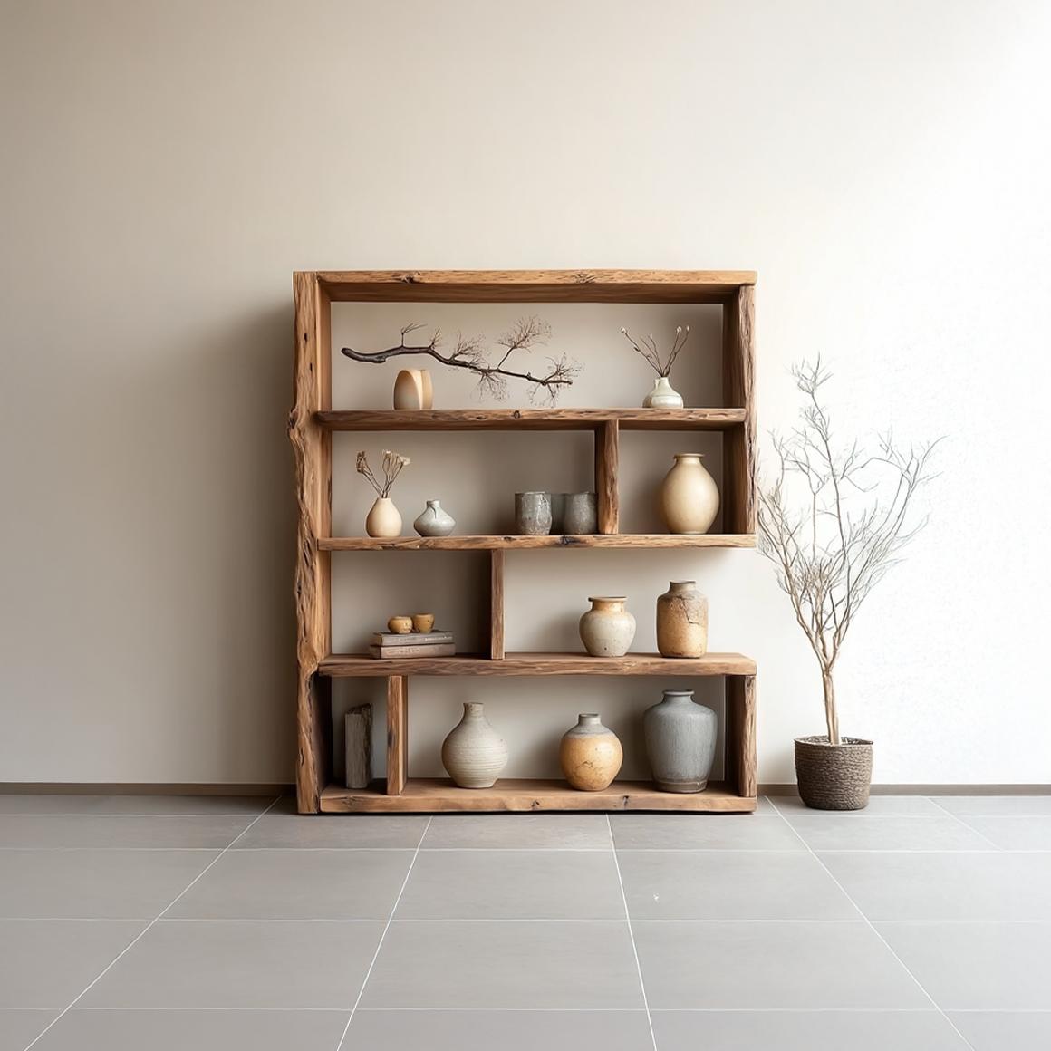 Rustic Wooden Storage Bookshelf Entryway SINLSASC151
