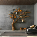 Midcentury Tree Bookshelf Living Room Halloween