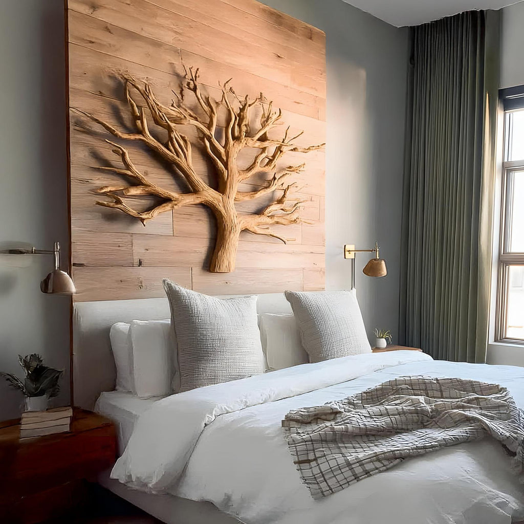 Rustic Tree Wall Art For Bedroom And Headboard Area