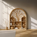 Scandinavian Rustic Tree Inspired Storage Cabinet Living Room