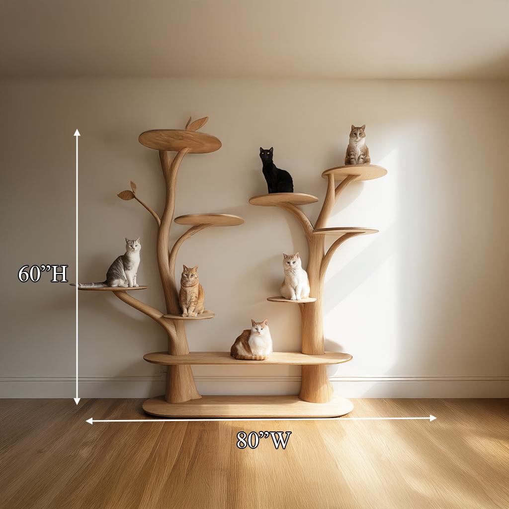 Mid Century Tree Cat Tower Family Room SINLSATT035