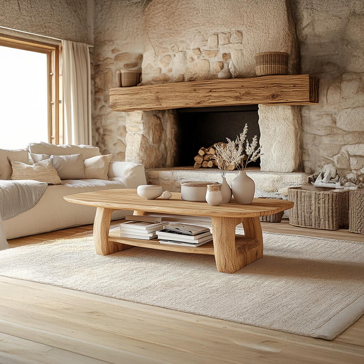 Rustic Organic Coffee Table Living Room Or Cottage Room