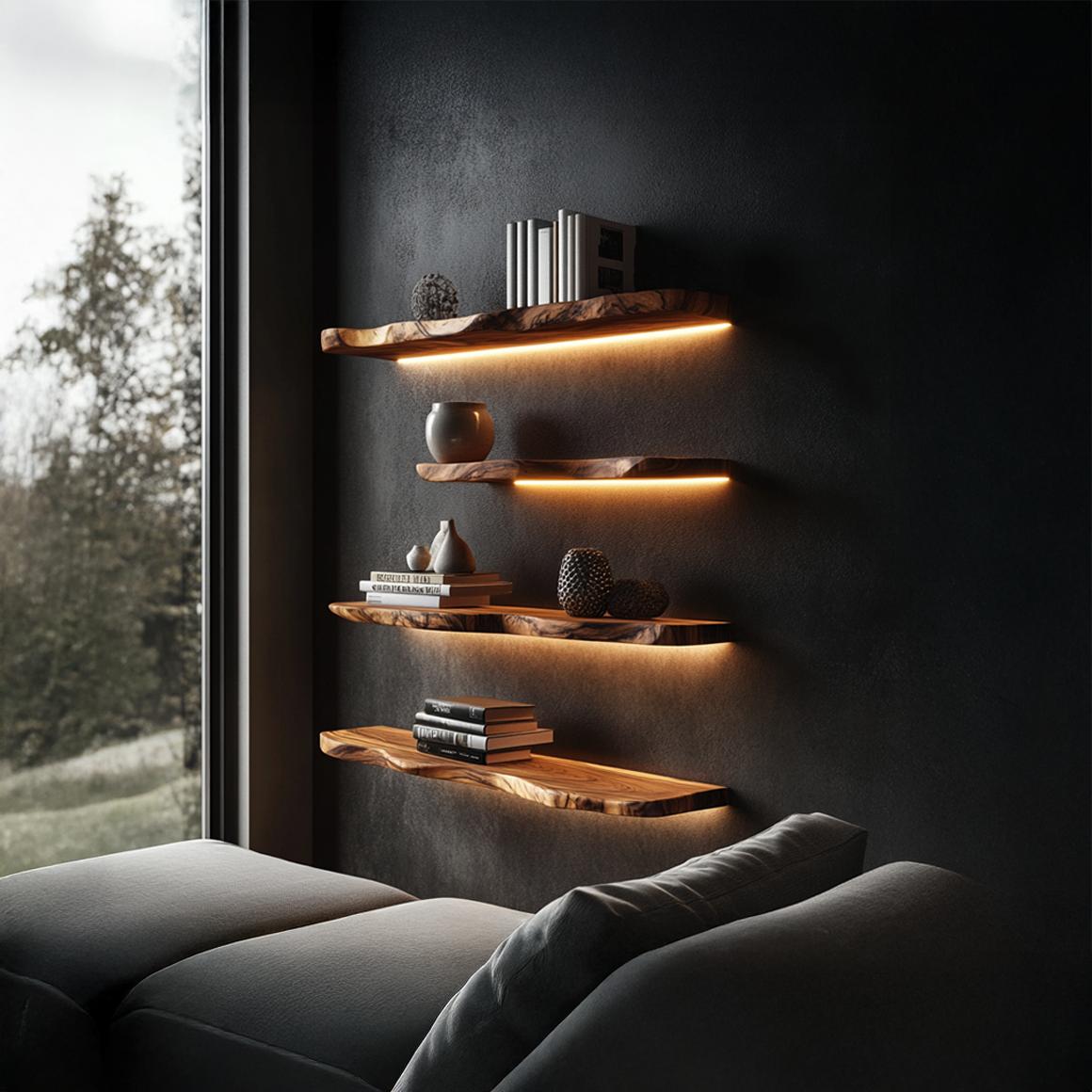 Rustic Floating Wall Shelf Living Room Bedroom Office
