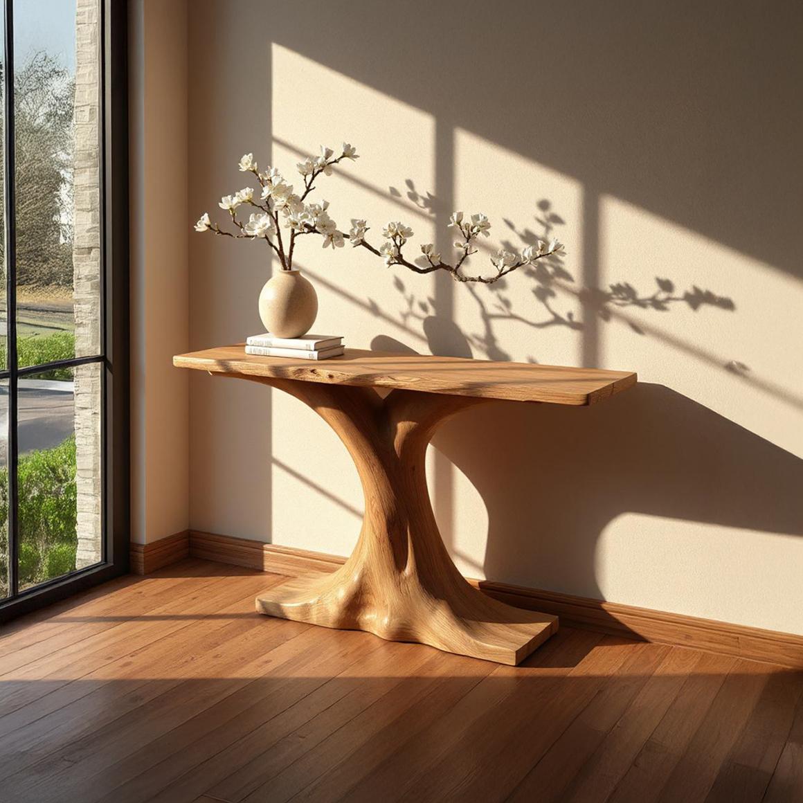Rustic Solid Wood Console Table, Hallway & Living Room Accent Table, Farmhouse Entryway Sofa Table, Model