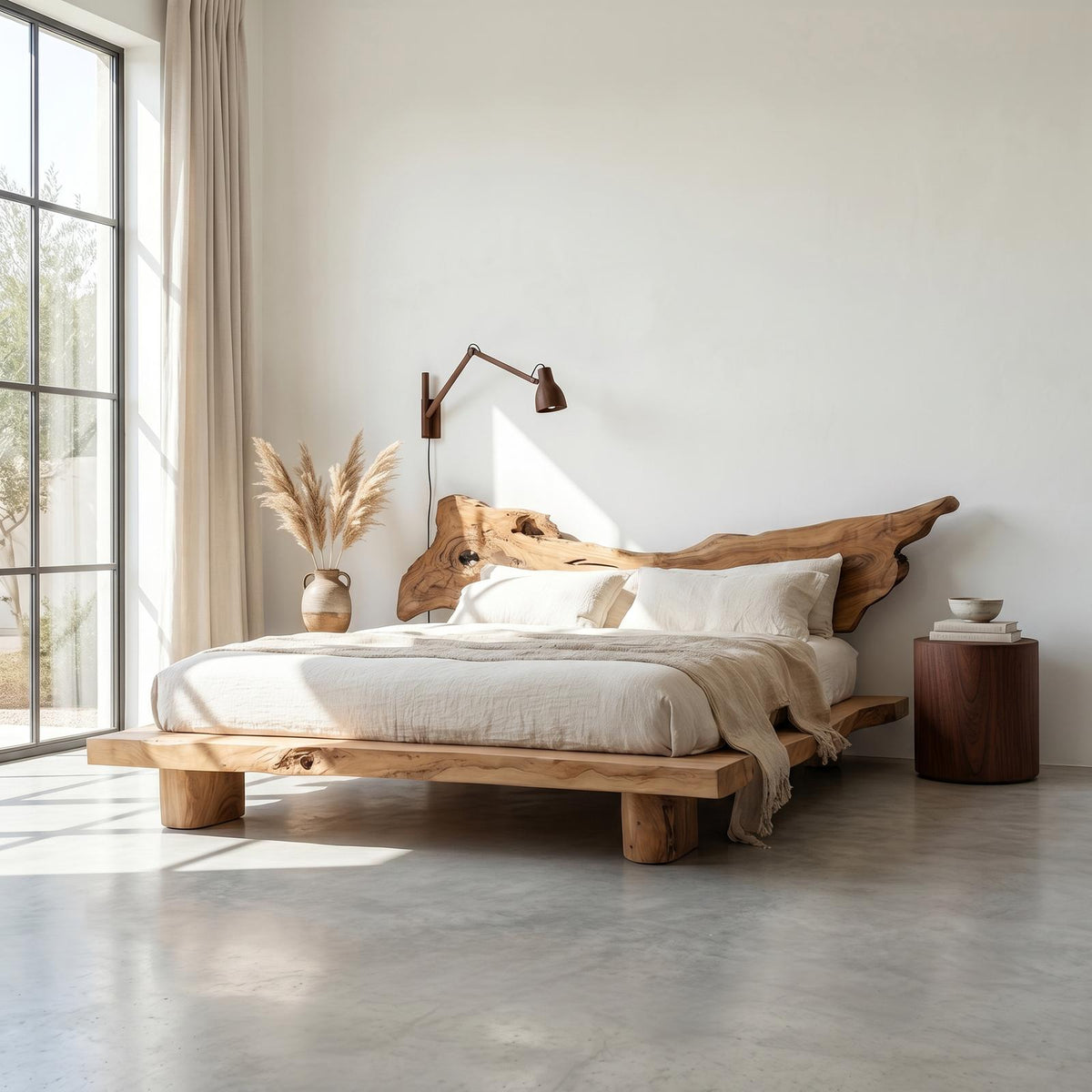 Rustic Platform Bed King Room SINLSAWB020