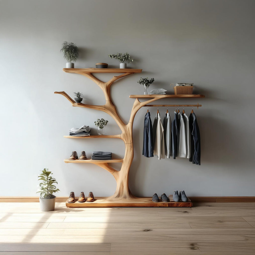 Rustic Tree Coat Rack Bedroom