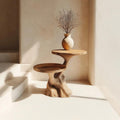 Rustic Wood Side Table, Narrow Entryway Console & Living Room Accent End Table, Handcrafted Solid Wood Display Pedestal