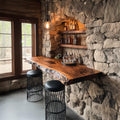 Rustic Live Edge Floating Shelf Bar Countertop Display