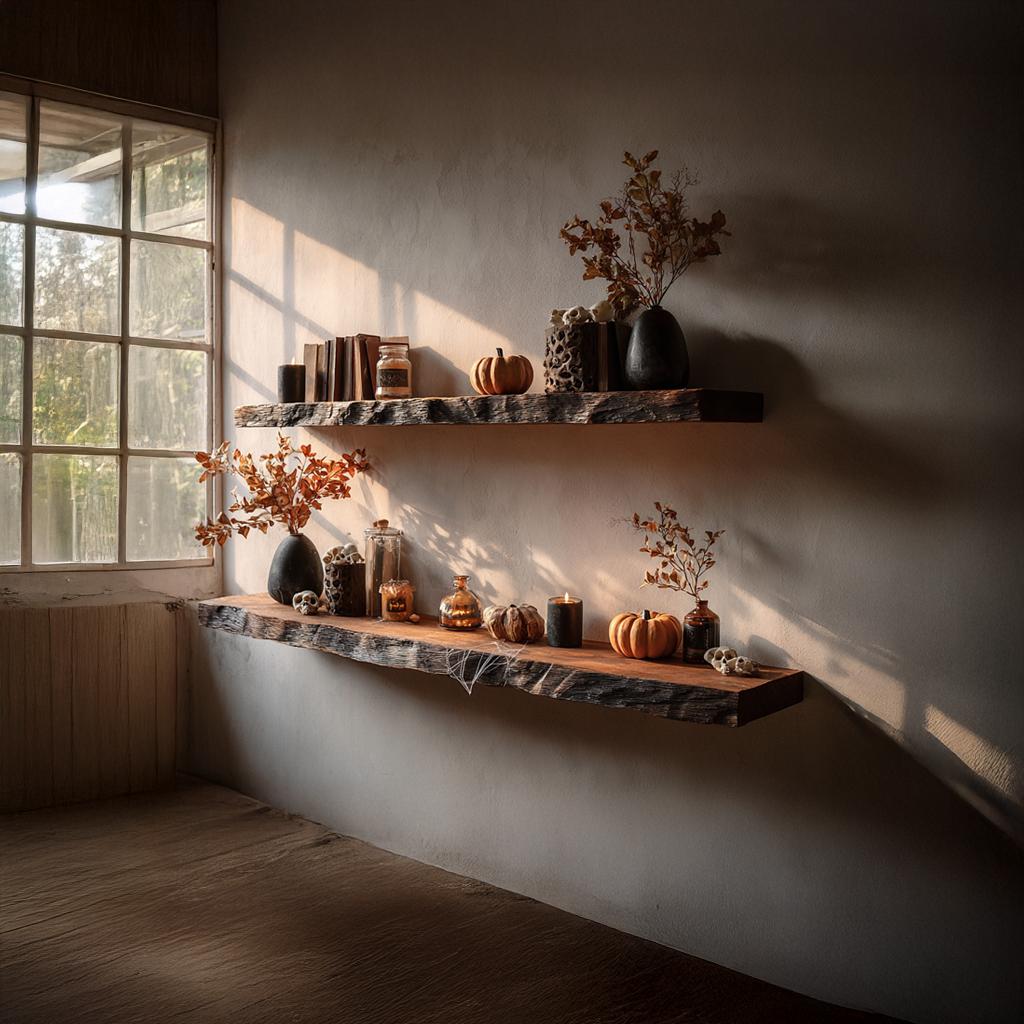 Rustic Floating Shelf Halloween Living Bedroom