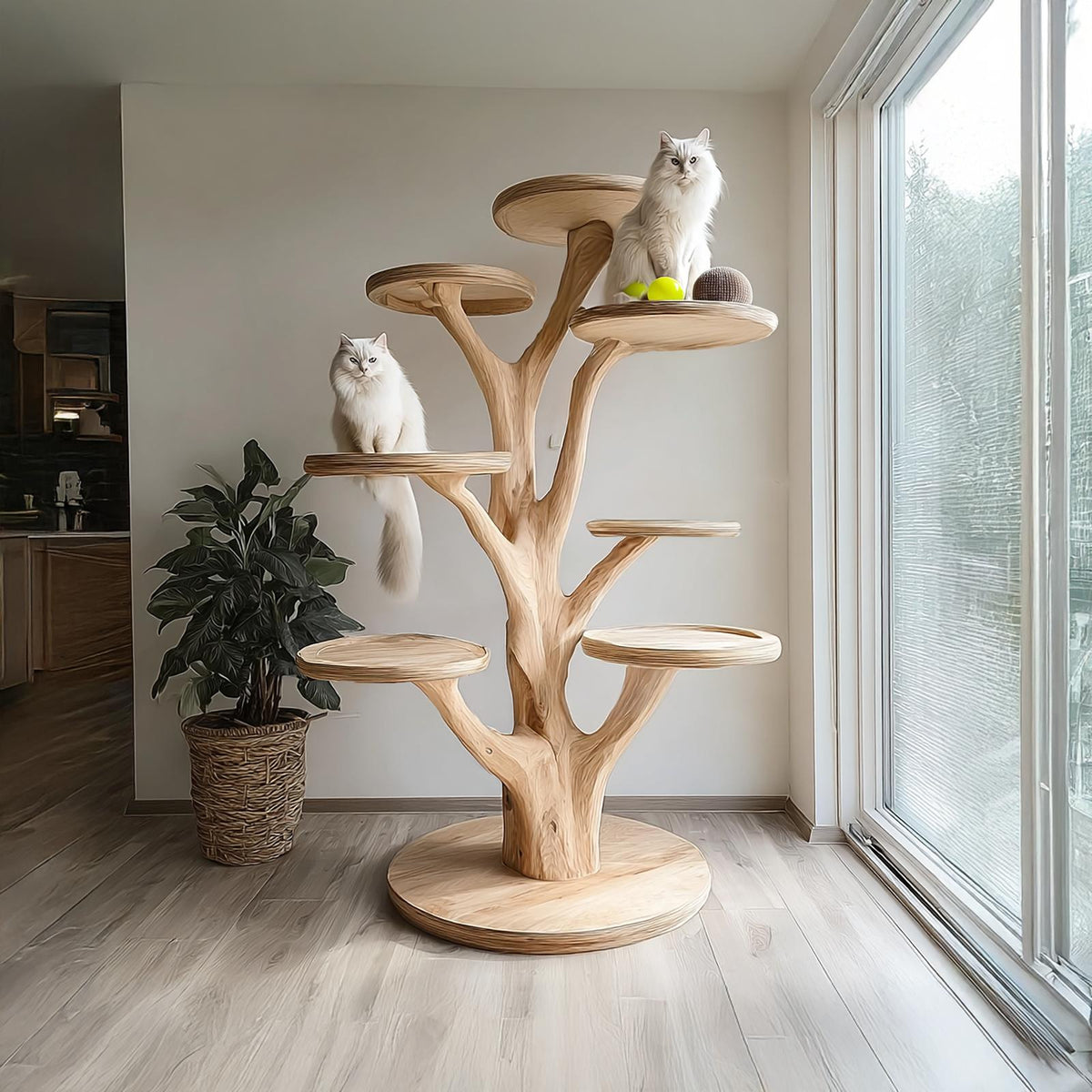 Mid Century Cat Tree Tower Living Room SINLSATT023