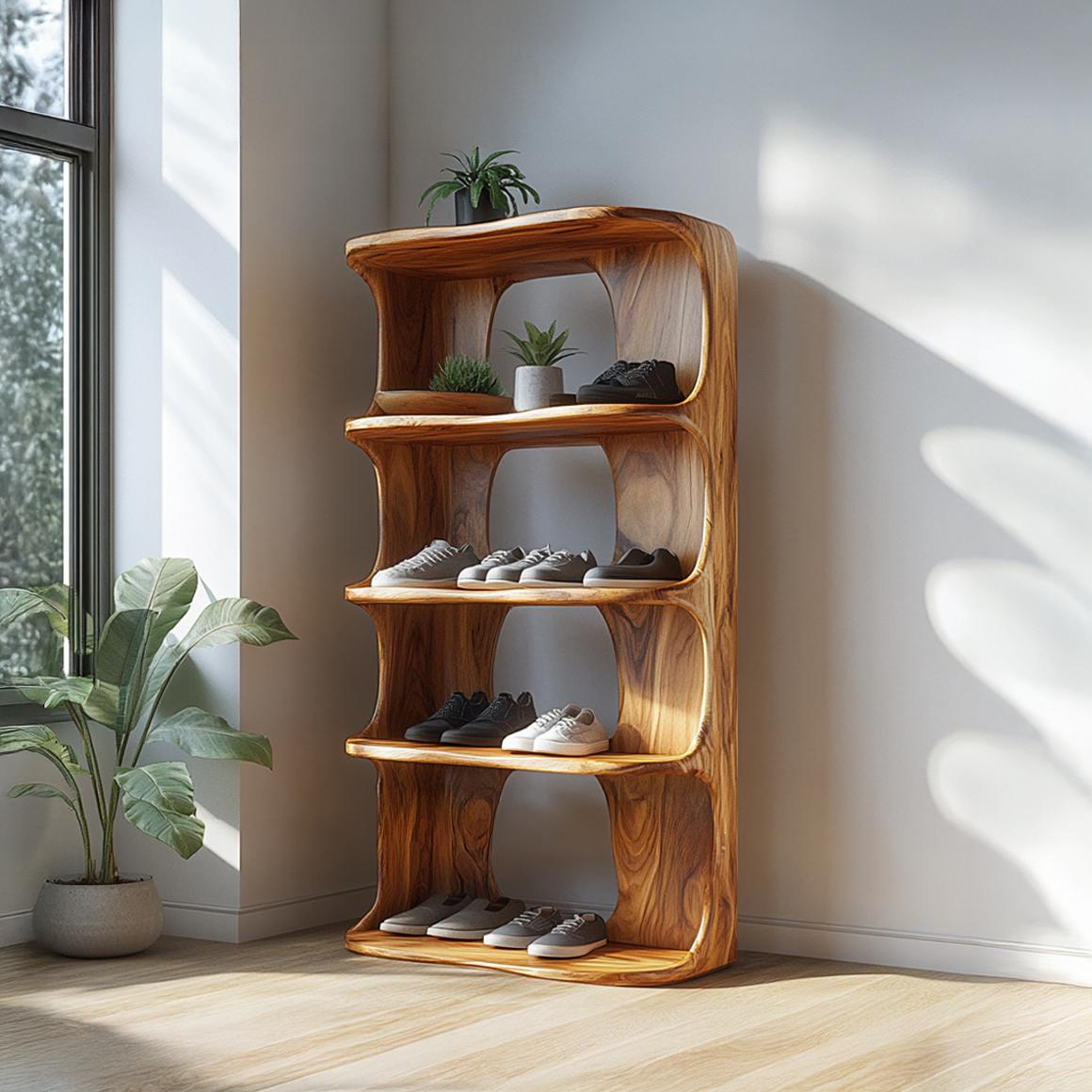 Rustic Modern Shoe Rack Entryway And Bedroom