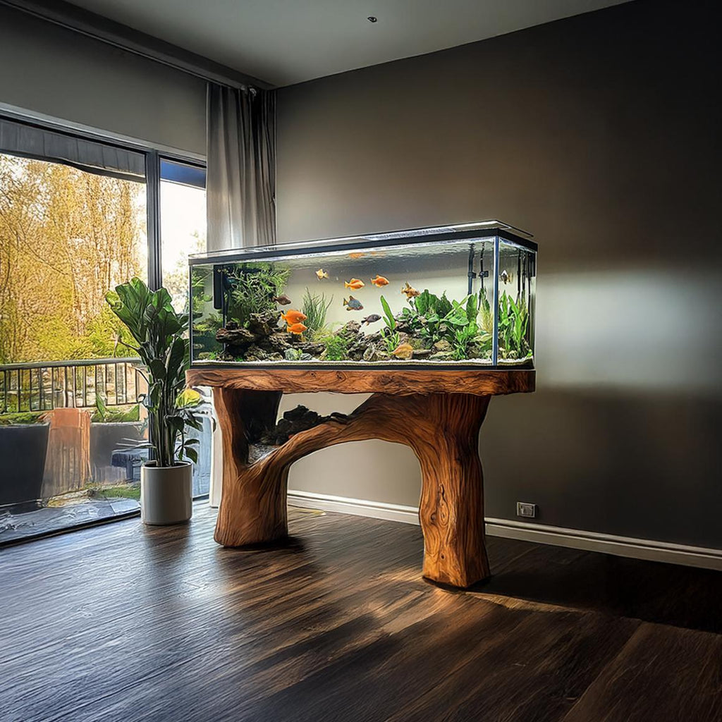 Rustic Organic Luxury Aquarium Stand Entryway Or Living Room