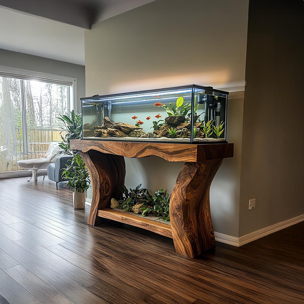 Rustic Organic Luxury Aquarium Stand Living Room Or Sunroom