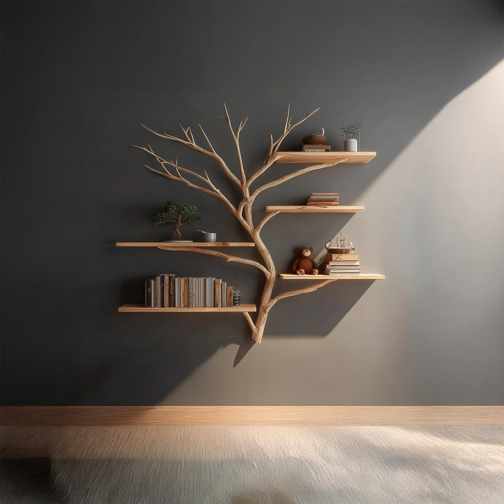 Midcentury Tree Bookshelf Study Room