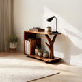 Free Standing Rustic Wood End Table, Bedside Nightstand for Guest Room, Natural Edge Accent Side Table, Handcrafted