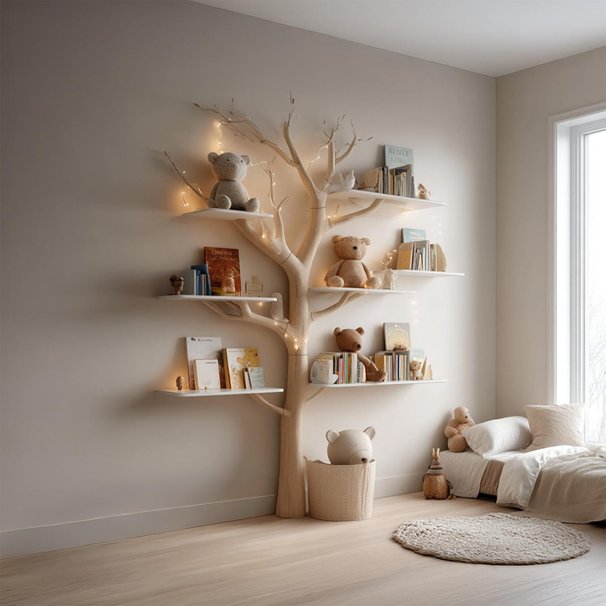 Midcentury Tree Bookcase Study Room Nursery