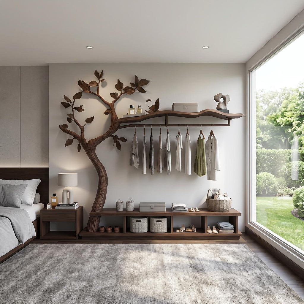 Rustic Mid Century Wardrobe Stand Bedroom Or Dressing Room Entryway