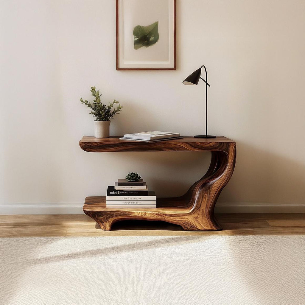 Mid-Century Side Table, Solid Wood End Table & Accent Bedside Nightstand for Living Room, Bedroom & Office