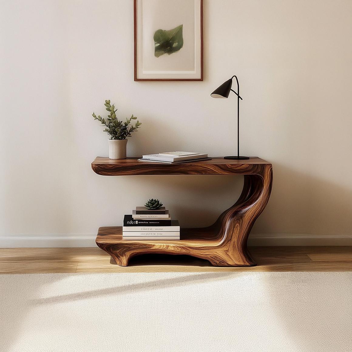 Mid-Century Side Table, Solid Wood End Table & Accent Bedside Nightstand for Living Room, Bedroom & Office