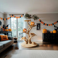 Rustic Real Wood Cat Tree Tower, Multi-Level Branch Cat Climbing Tree, Spooky Gothic Living Room Cat Furniture