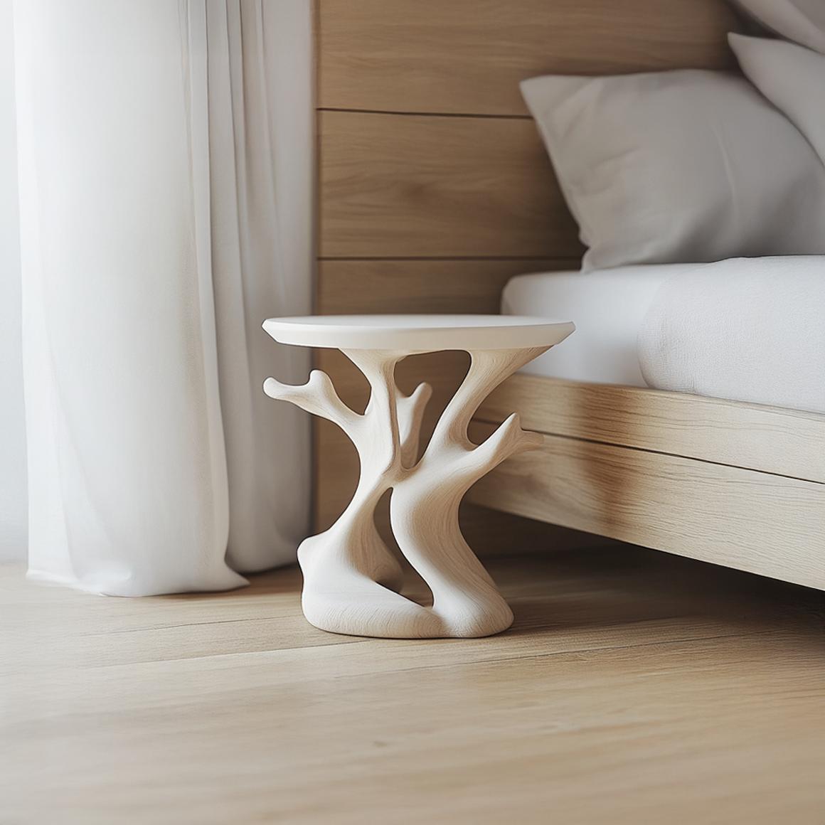Mid-Century Nightstand, Solid Wood Bedside Table, Modern Accent Side Table for Bedroom & Living Room Decor