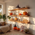 Rustic Floating Shelf, Wood Tree Branch Wall Mounted Shelf, Spooky Gothic Entryway & Hallway Wall Decor Organizer