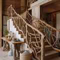 Mid Century Handcrafted Wooden Staircase Hallway