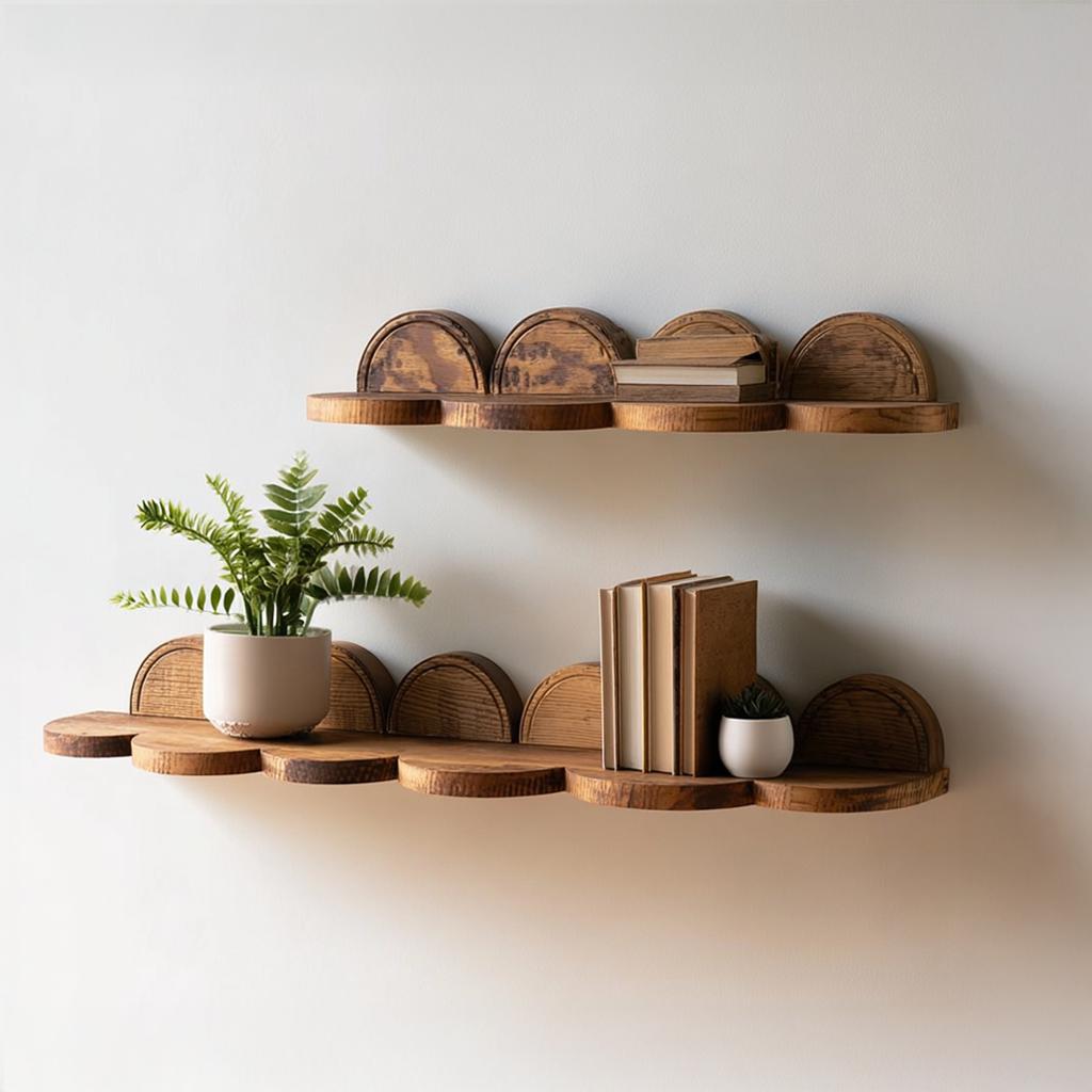 Floating Corner Shelf Solid Wood Home Accent Gift