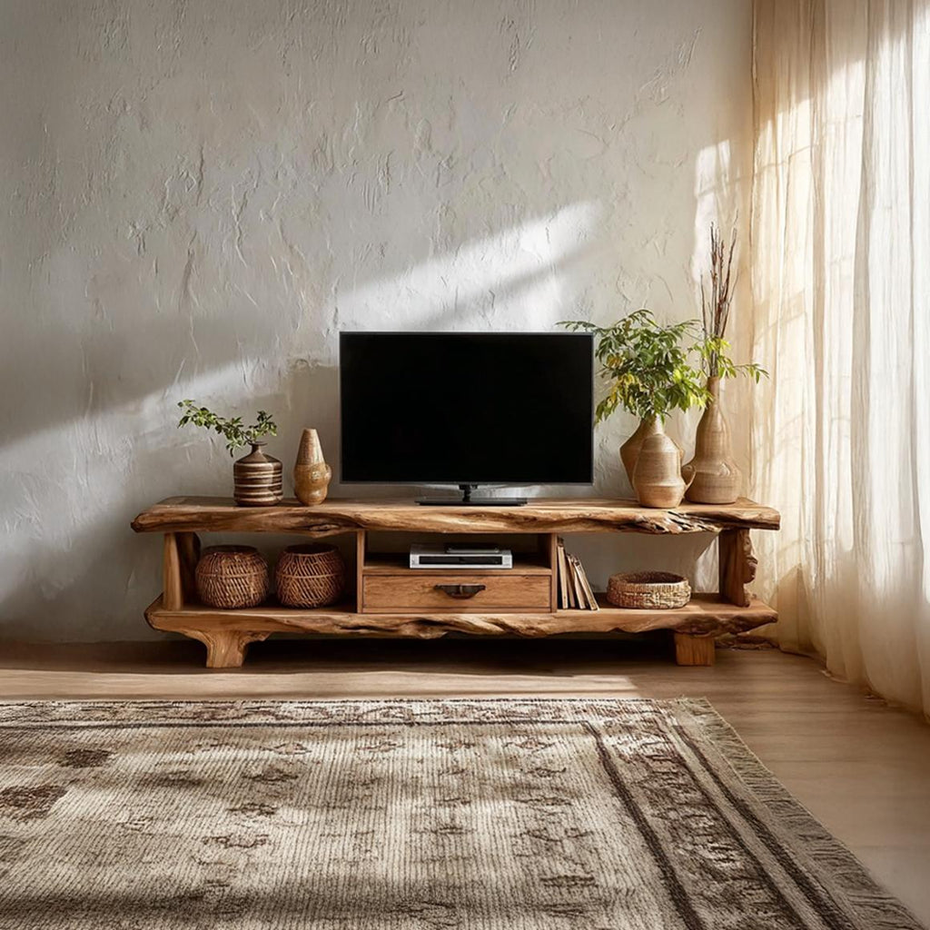 Rustic Live Edge TV Stand Living Room Furniture
