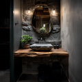 Rustic Floating Shelf Vanity Powder Room