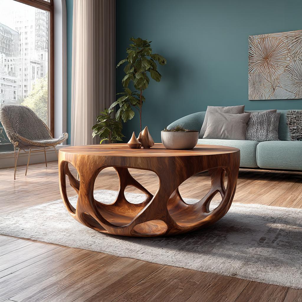 Artisan Coffee Table Natural Wood Farmhouse Gift