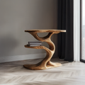 Rustic Tree Slab End Table, Live Edge Wood Side Table for Living Room Sofa, Handmade Natural Accent Table Nightstand